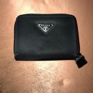 Prada nylon zip wallet